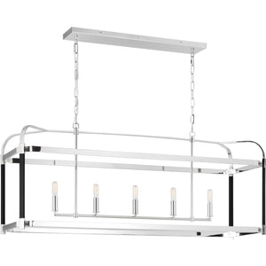 Hadley Linear Chandelier Polished Nickel - Ralph Lauren Ceiling Lights