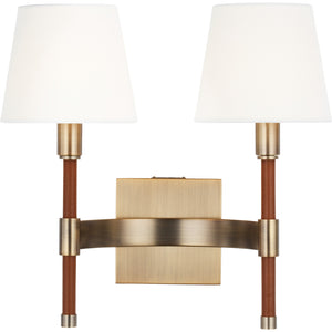 Katie Double Sconce Time Worn Brass - Ralph Lauren Wall Lights