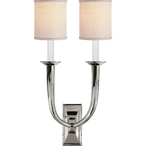 French Deco Horn Double Sconce - Visual Comfort Wall Lights