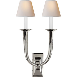 French Deco Horn Double Sconce - Visual Comfort Wall Lights