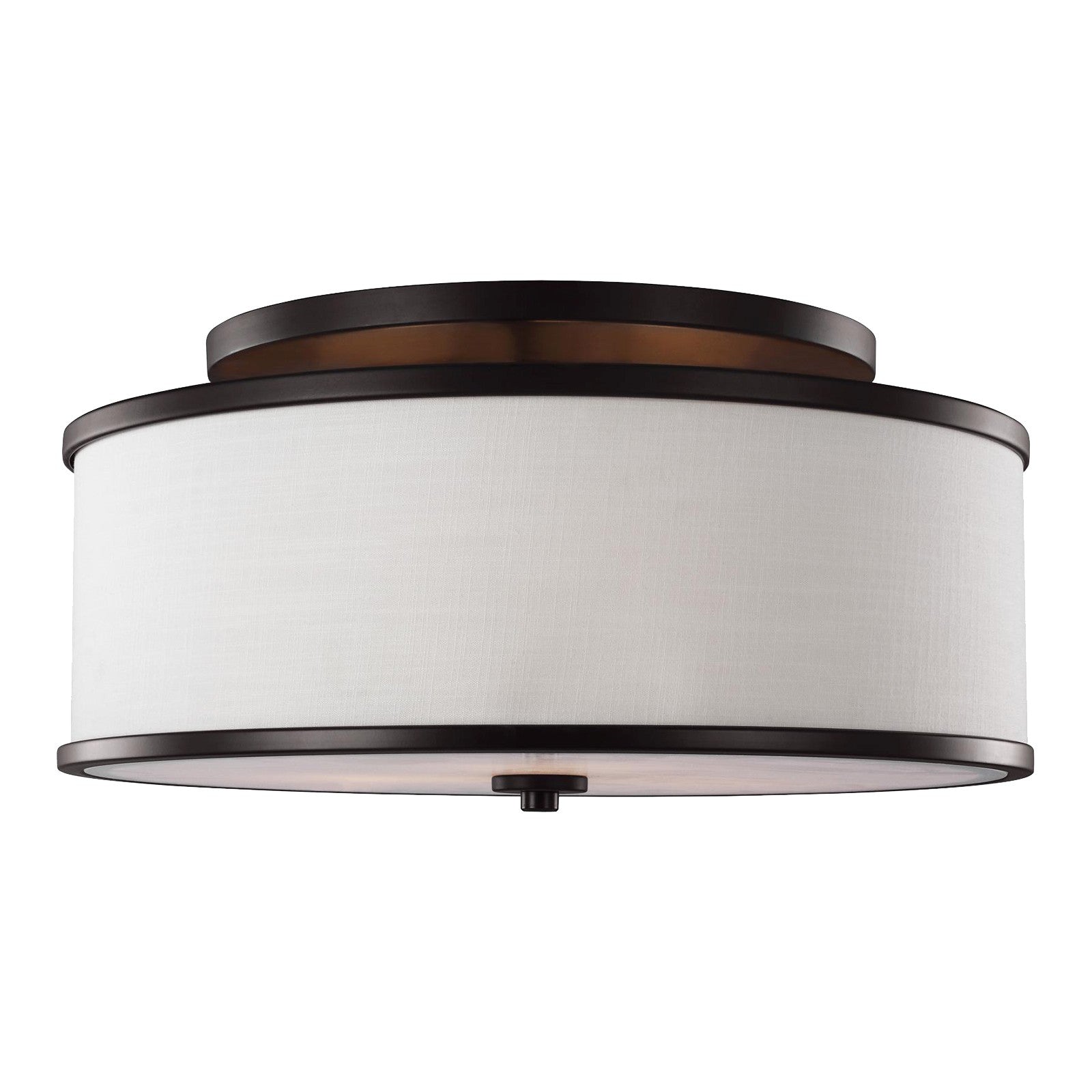 Lennon Medium Semi-Flush Mount Satin Nickel - Visual Comfort Ceiling Lights