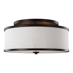 Lennon Medium Semi-Flush Mount Satin Nickel - Visual Comfort Ceiling Lights