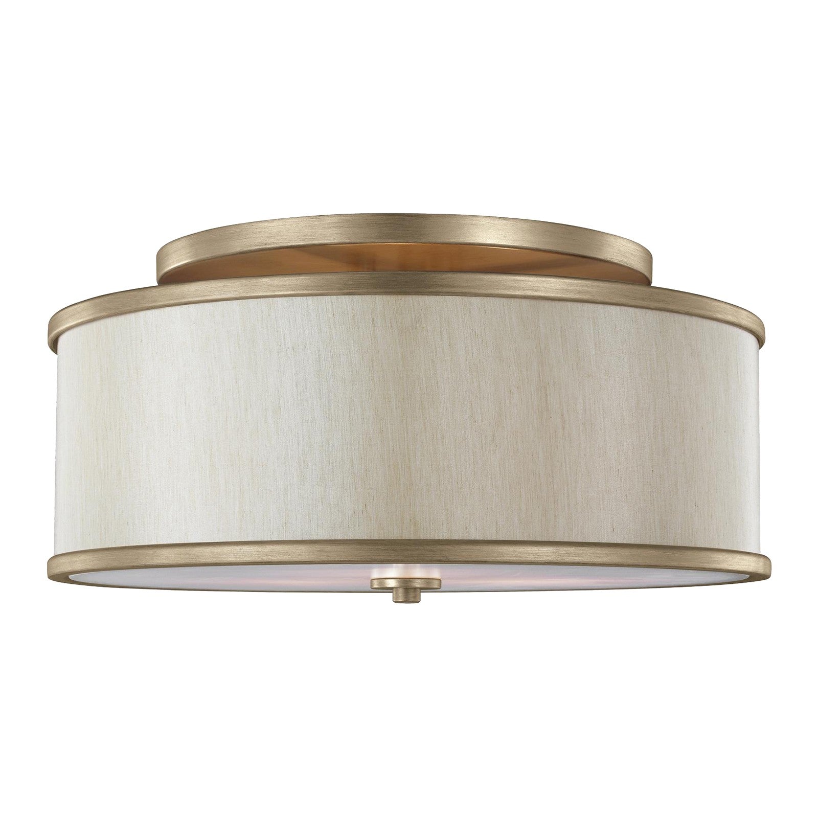 Lennon Medium Semi-Flush Mount Satin Nickel - Visual Comfort Ceiling Lights