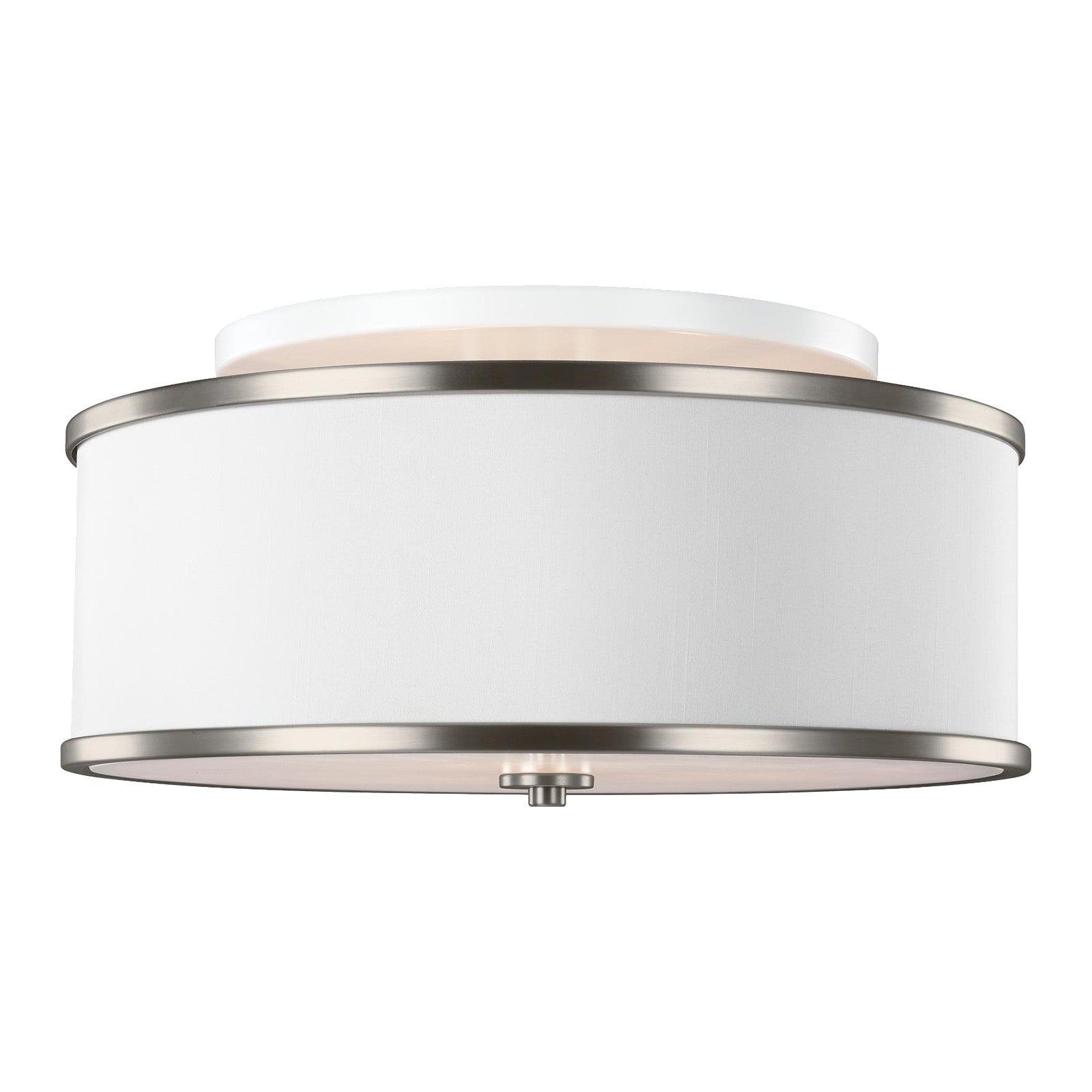 Lennon Medium Semi-Flush Mount Satin Nickel - Visual Comfort Ceiling Lights