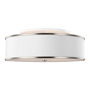 Lennon Large Semi-Flush Mount Satin Nickel - Visual Comfort Ceiling Lights