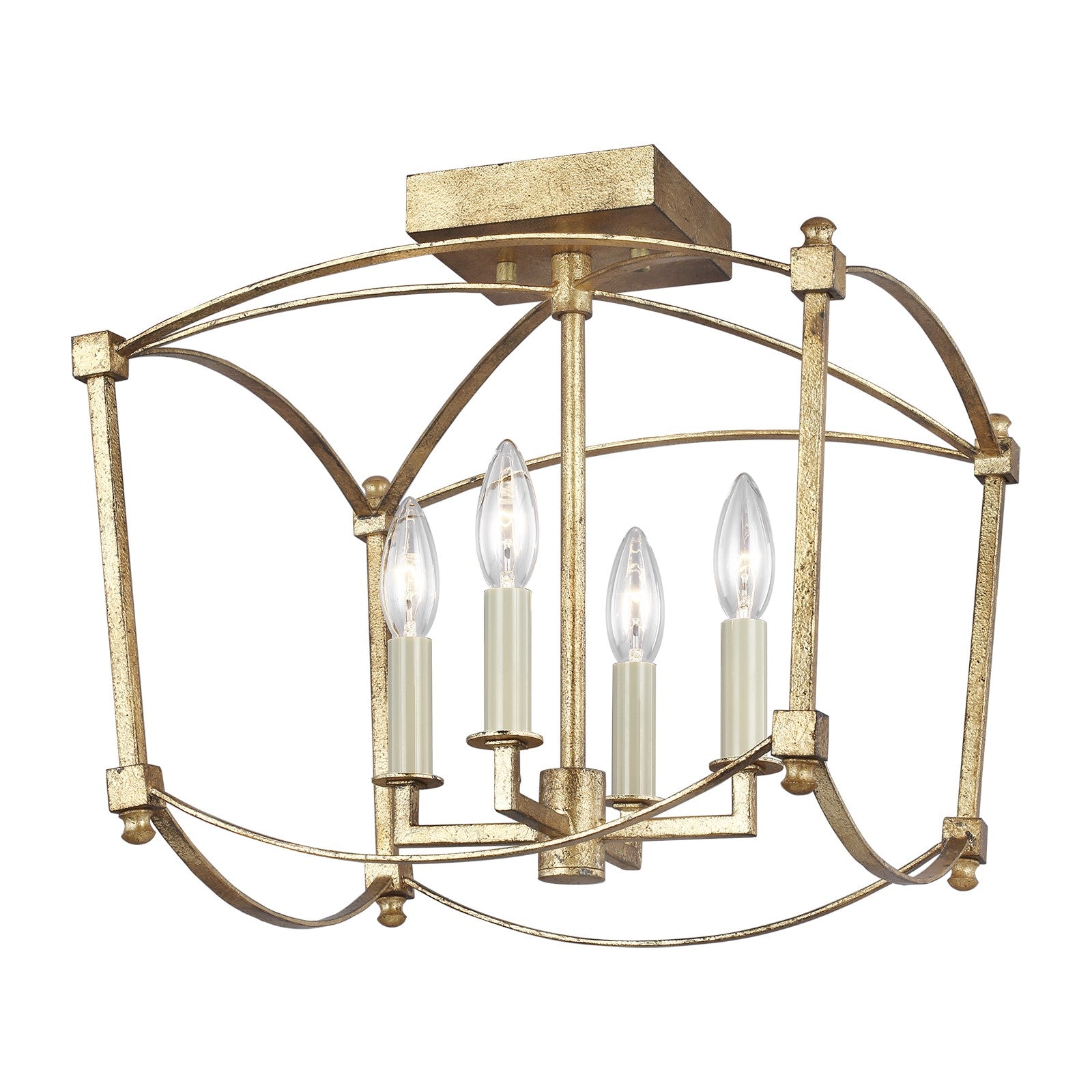 Thayer Semi-Flush Mount in Antique Gild - Visual Comfort Ceiling Lights