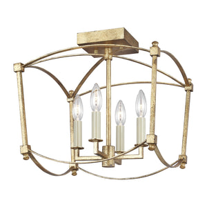Thayer Semi-Flush Mount in Antique Gild - Visual Comfort Ceiling Lights