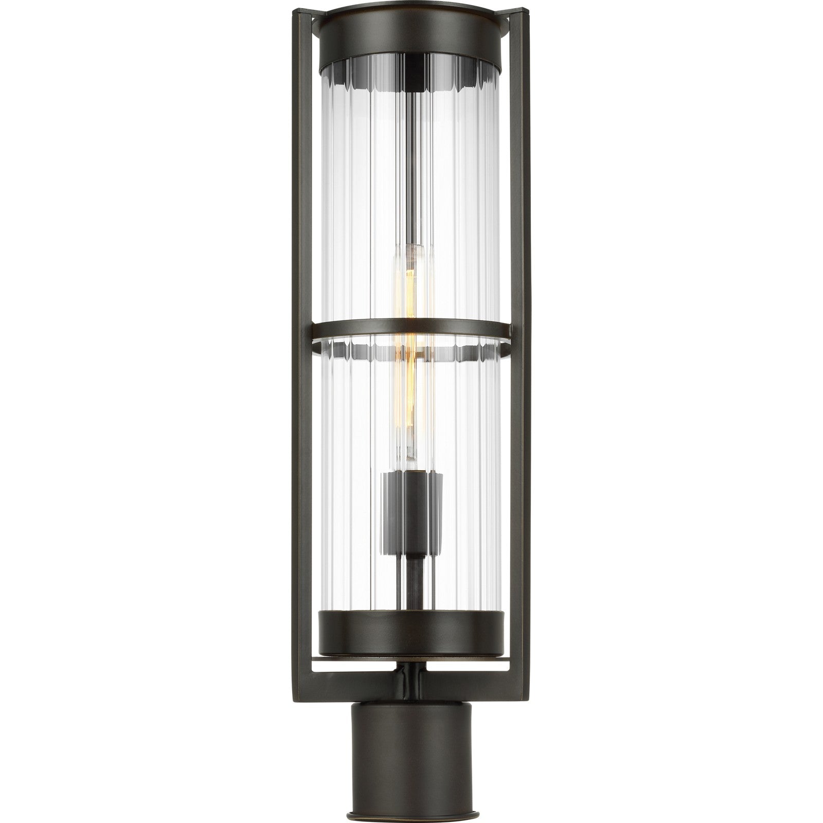 Alcona One Light Outdoor Post Lantern Black - Visual Comfort Outdoor Lighting
