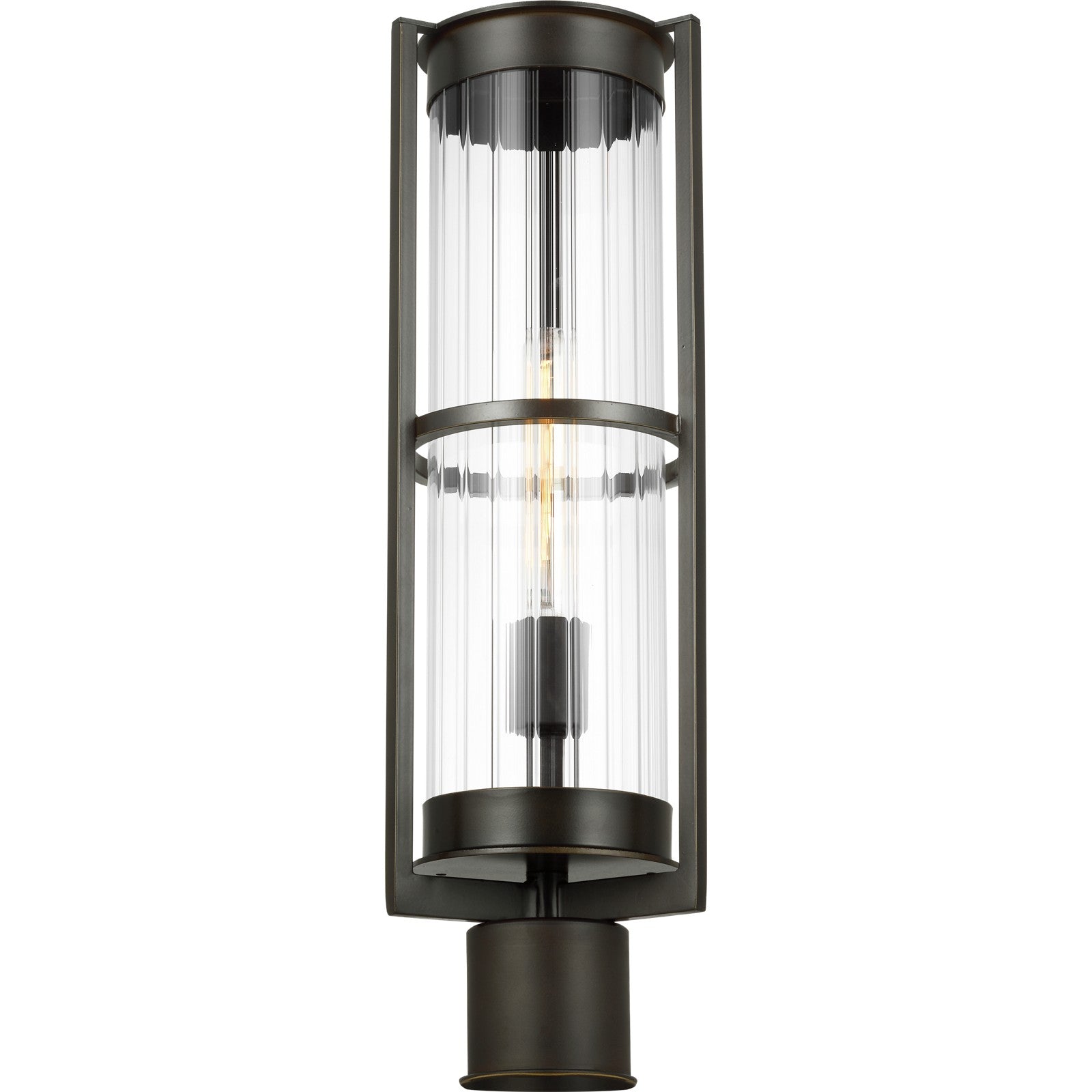 Alcona One Light Outdoor Post Lantern Black - Visual Comfort Outdoor Lighting