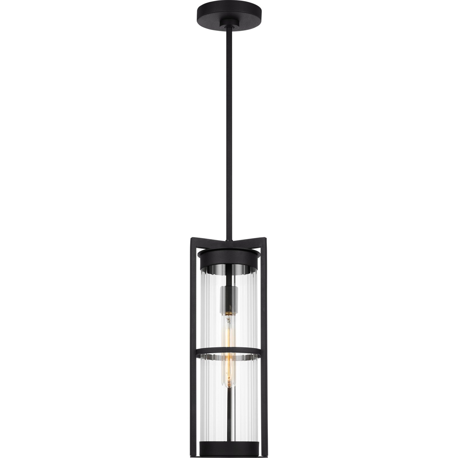 Alcona One Light Outdoor Pendant Lantern Black - Visual Comfort Outdoor Lighting