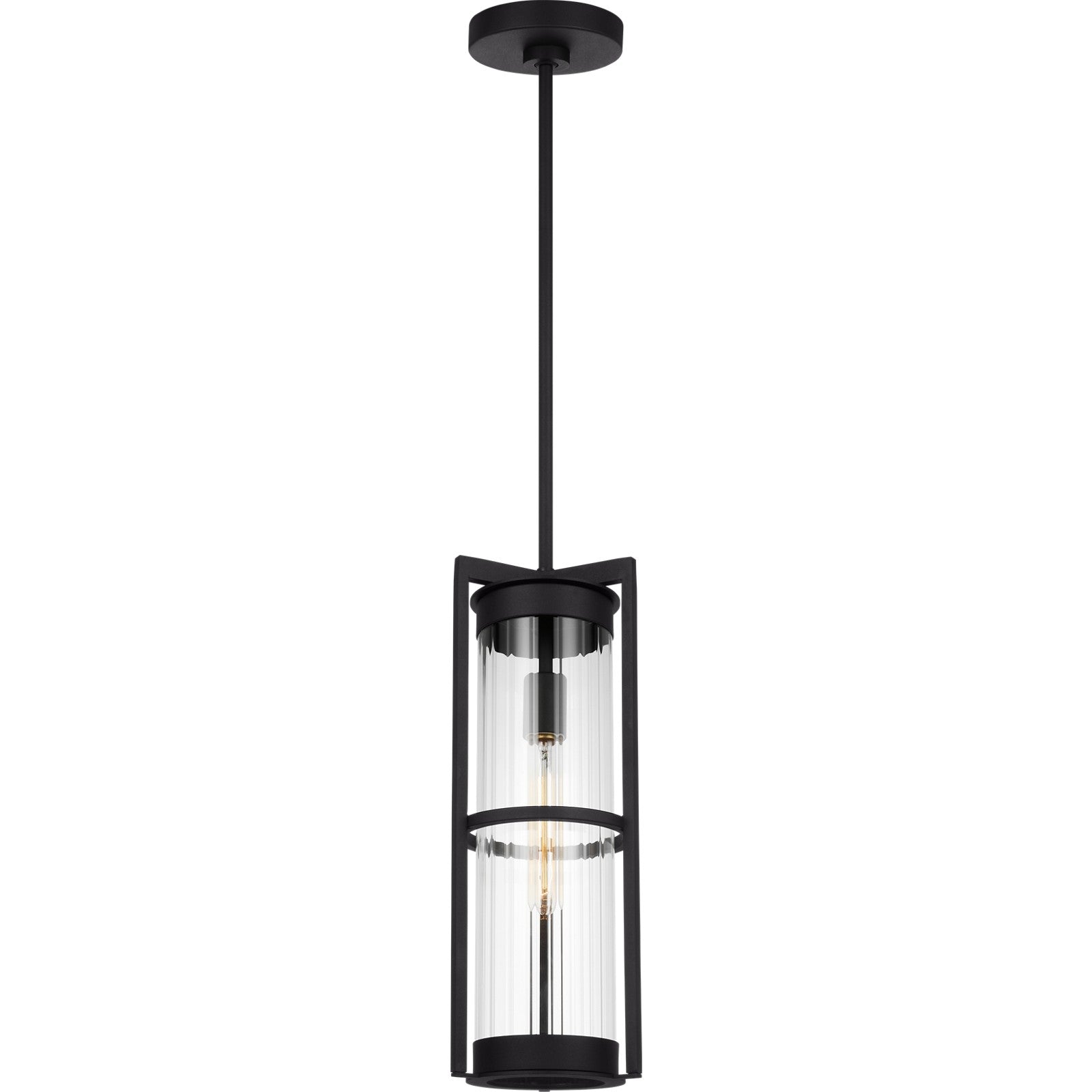 Alcona One Light Outdoor Pendant Lantern Black - Visual Comfort Outdoor Lighting