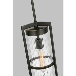 Alcona One Light Outdoor Pendant Lantern Black - Visual Comfort Outdoor Lighting