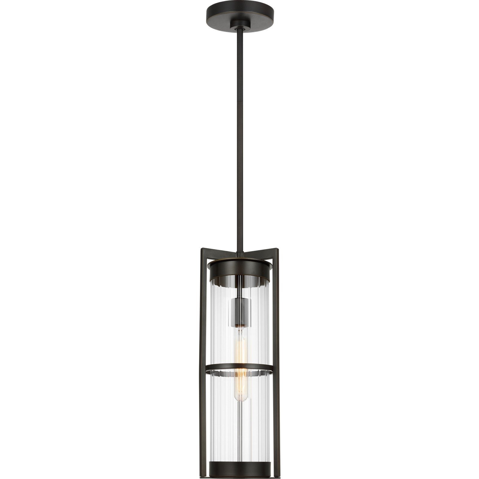 Alcona One Light Outdoor Pendant Lantern Black - Visual Comfort Outdoor Lighting