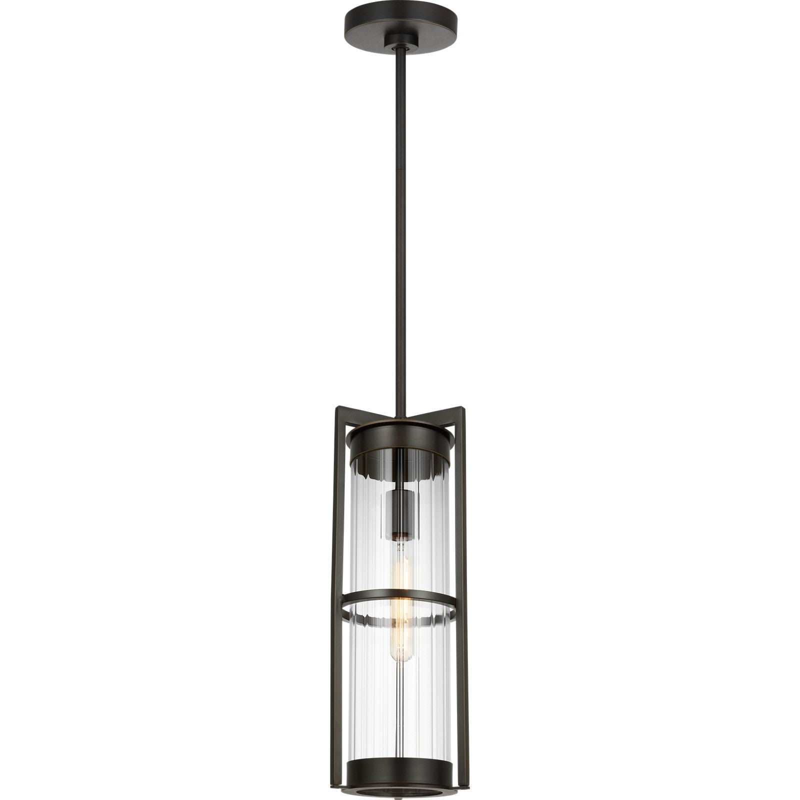 Alcona One Light Outdoor Pendant Lantern Black - Visual Comfort Outdoor Lighting