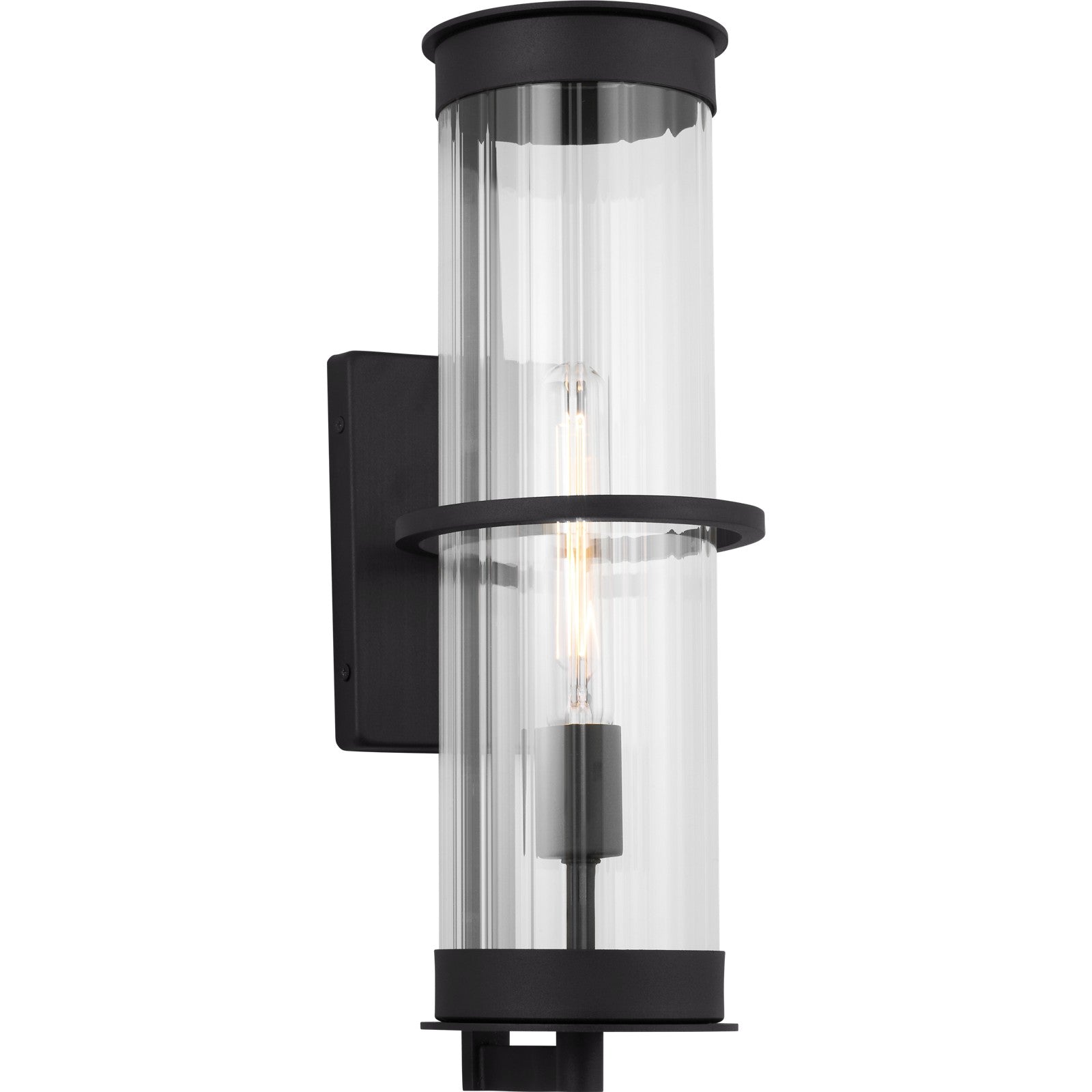 Alcona Large One Light Outdoor Wall Lantern Black - Visual Comfort Outdoor Lighting