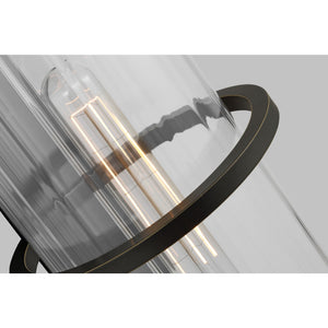 Alcona Large One Light Outdoor Wall Lantern Black - Visual Comfort Outdoor Lighting