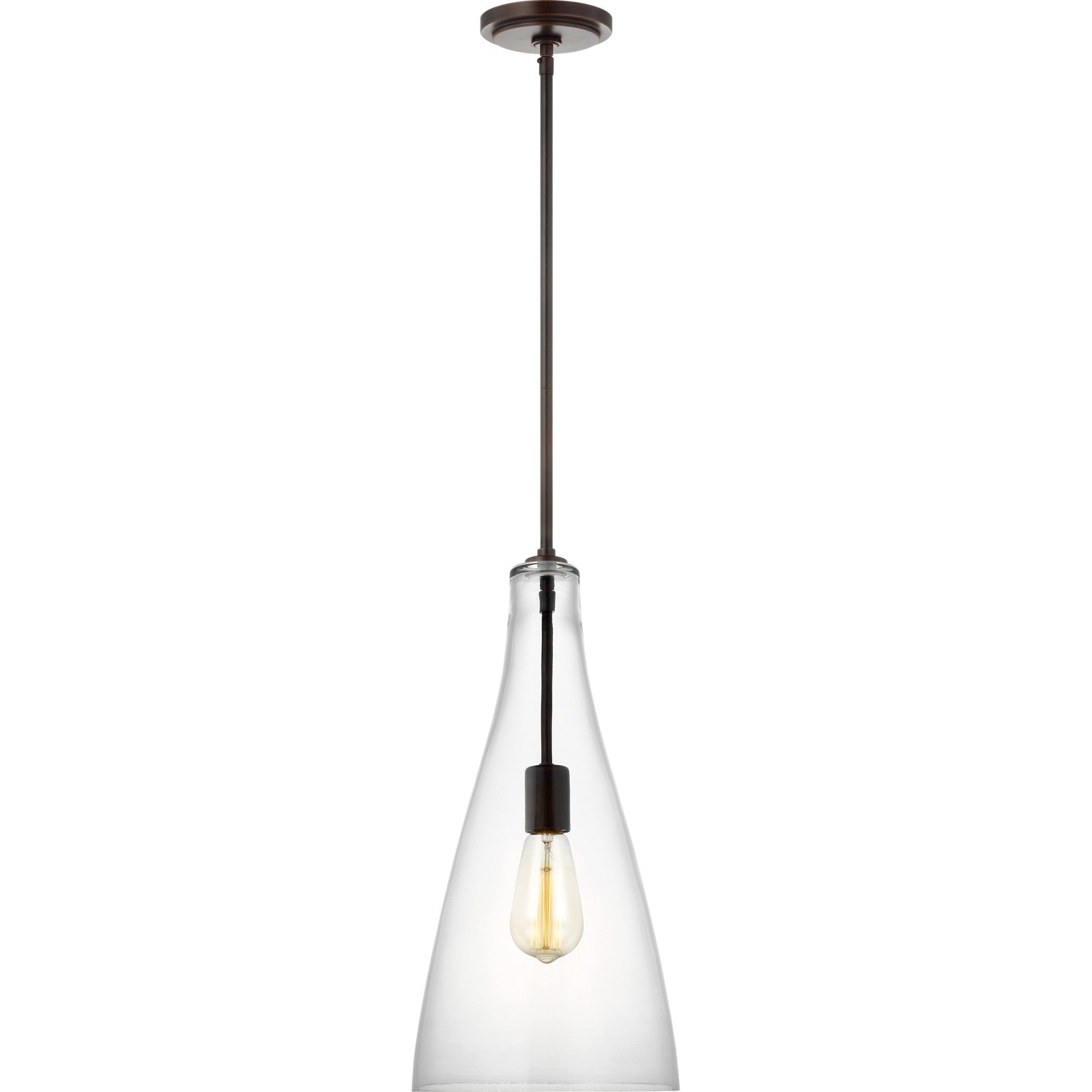 Arilda One Light Pendant in Brushed Nickel - Visual Comfort Ceiling Lights