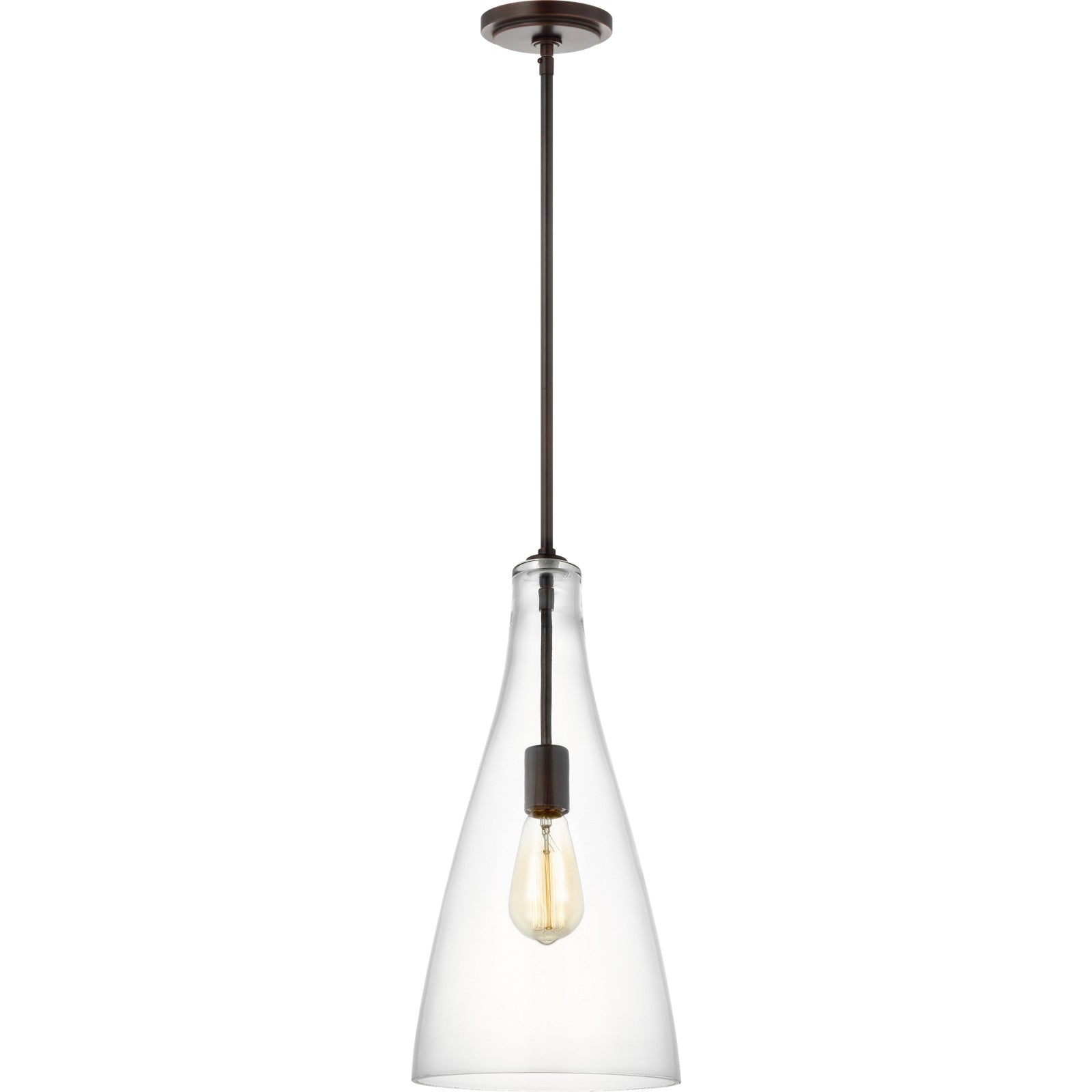 Arilda One Light Pendant in Brushed Nickel - Visual Comfort Ceiling Lights