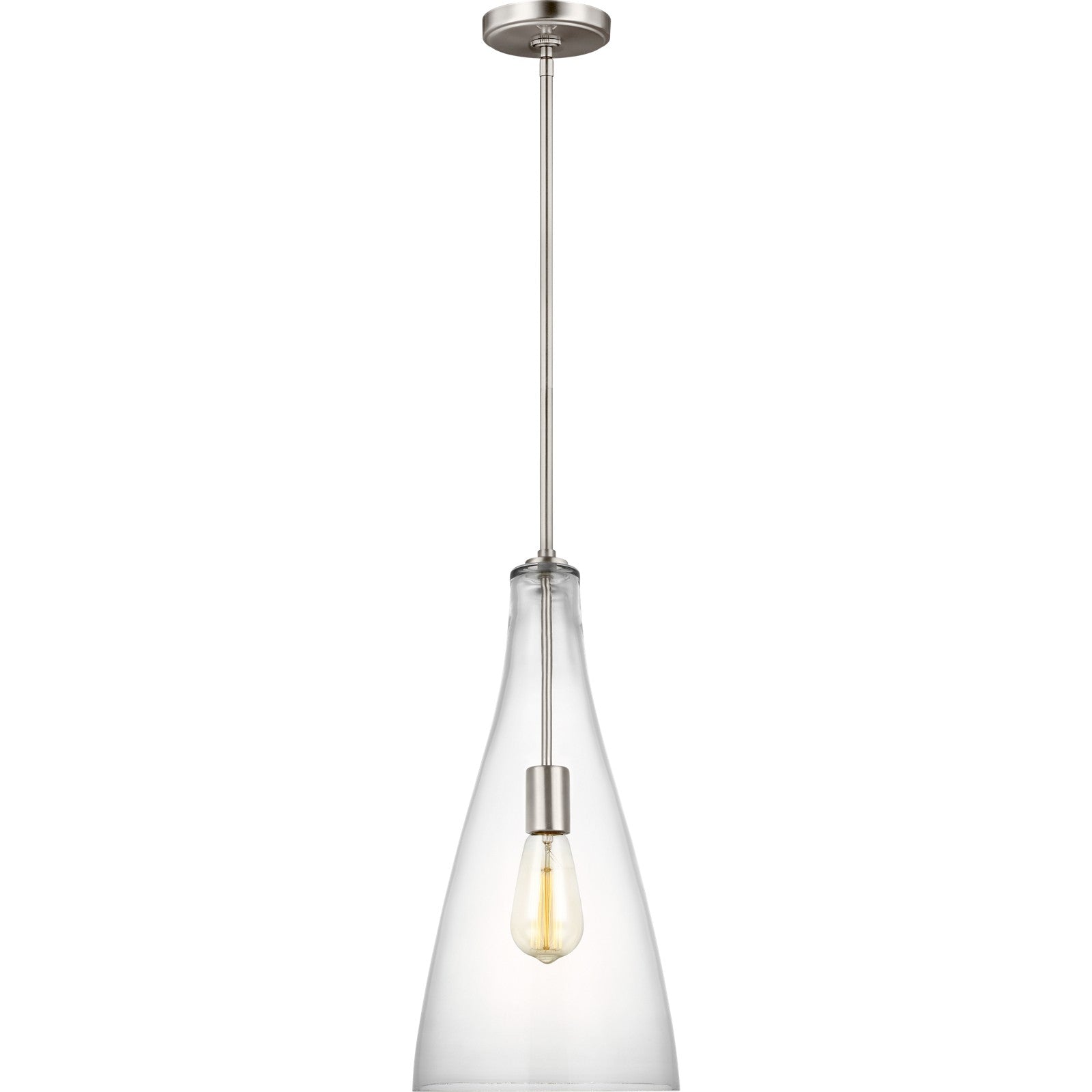 Arilda One Light Pendant in Brushed Nickel - Visual Comfort Ceiling Lights