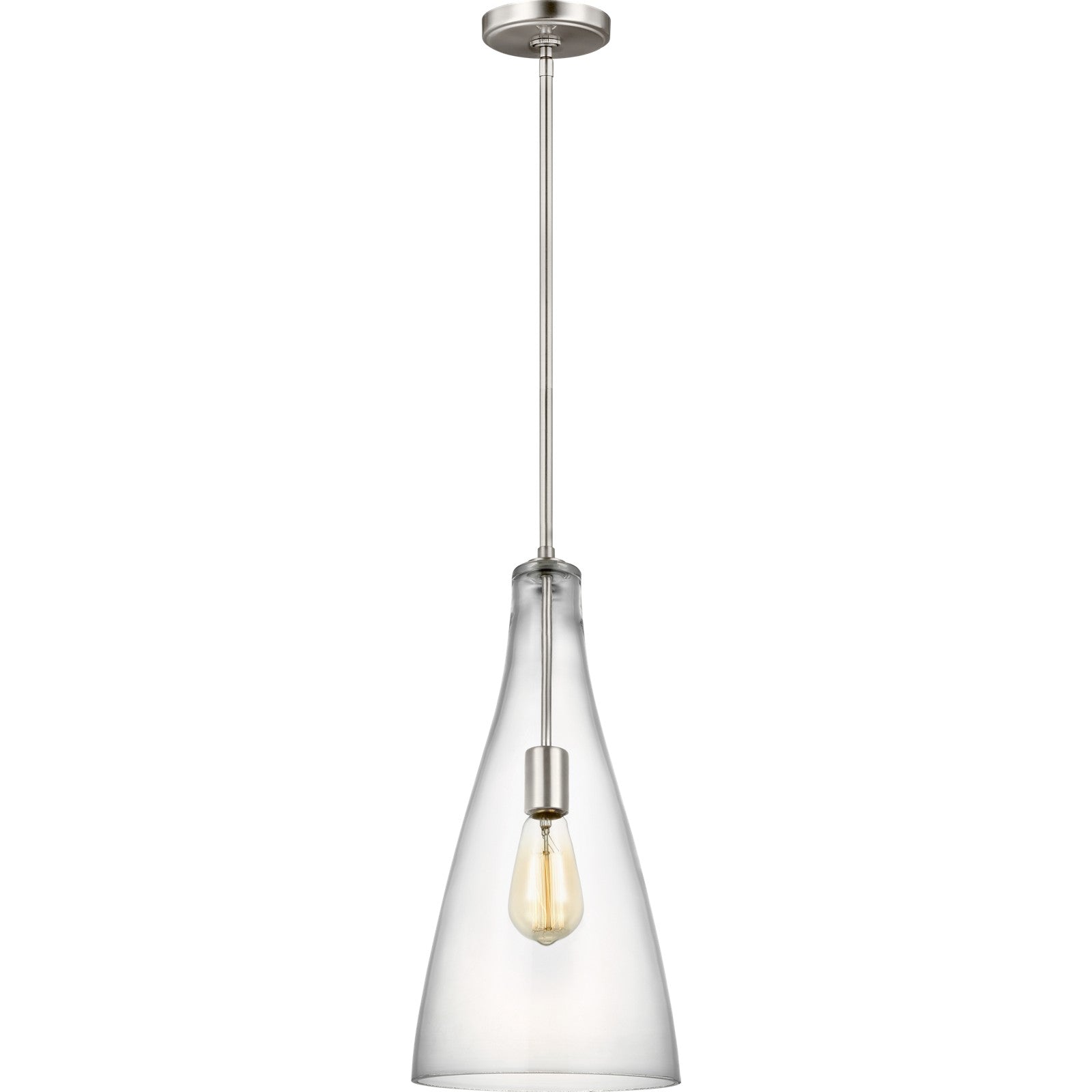 Arilda One Light Pendant in Brushed Nickel - Visual Comfort Ceiling Lights
