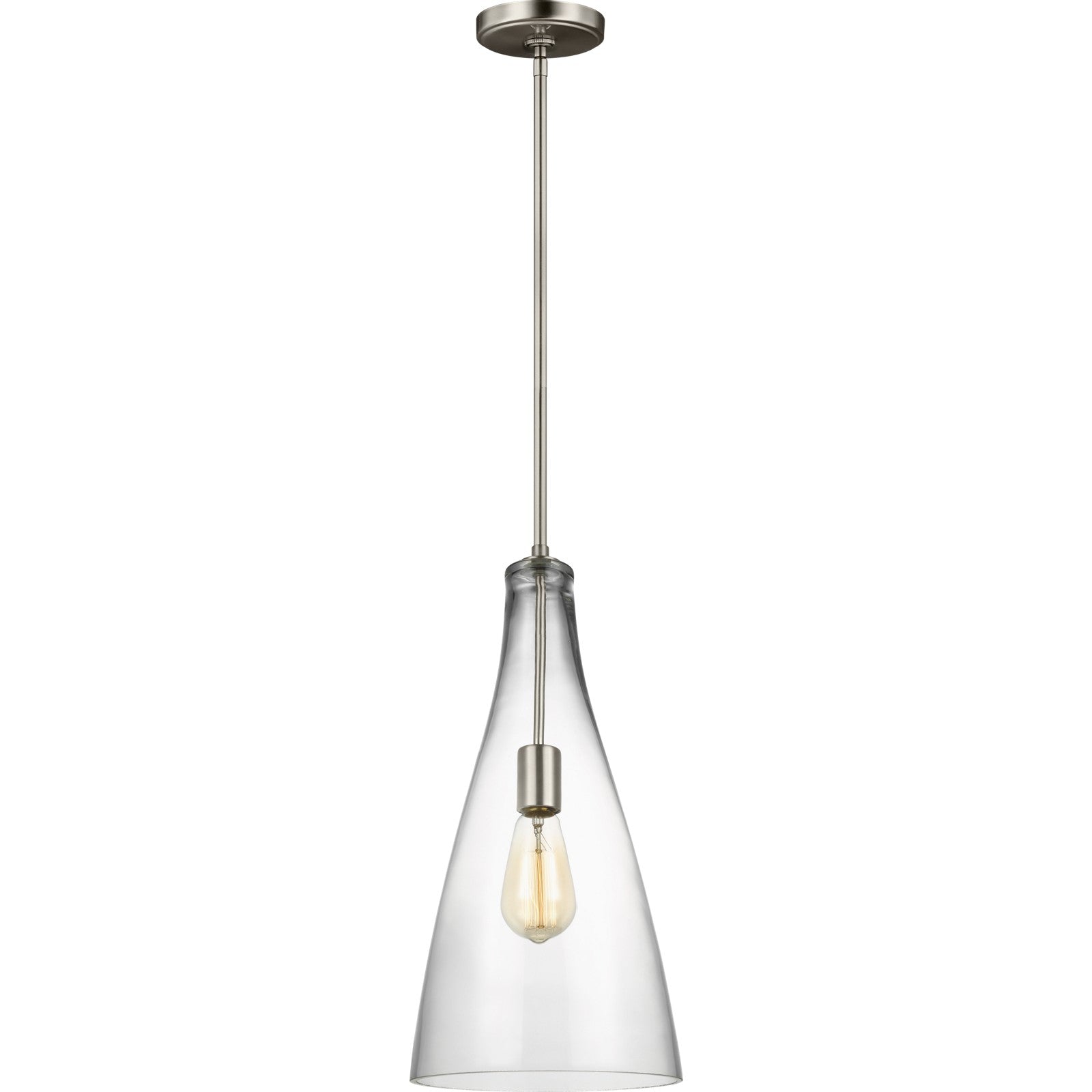 Arilda One Light Pendant in Brushed Nickel - Visual Comfort Ceiling Lights