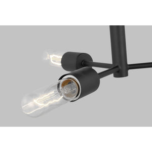 Axis Three Light Semi-Flush Mount Midnight Black - Visual Comfort Ceiling Lights