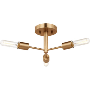Axis Three Light Semi-Flush Mount Midnight Black - Visual Comfort Ceiling Lights