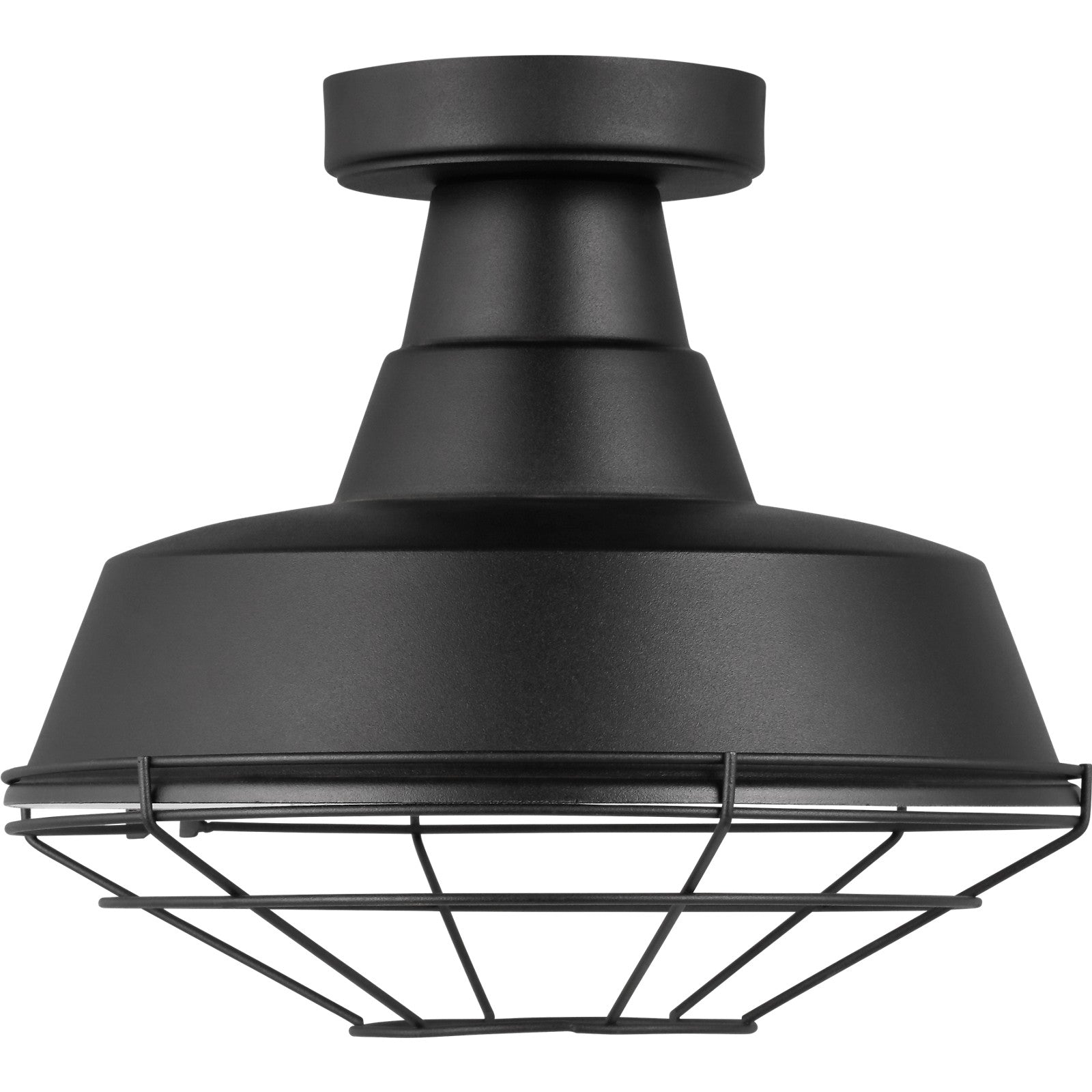 Barn Light One Light Outdoor Flush Mount Black - Visual Comfort Outdoor Lighting