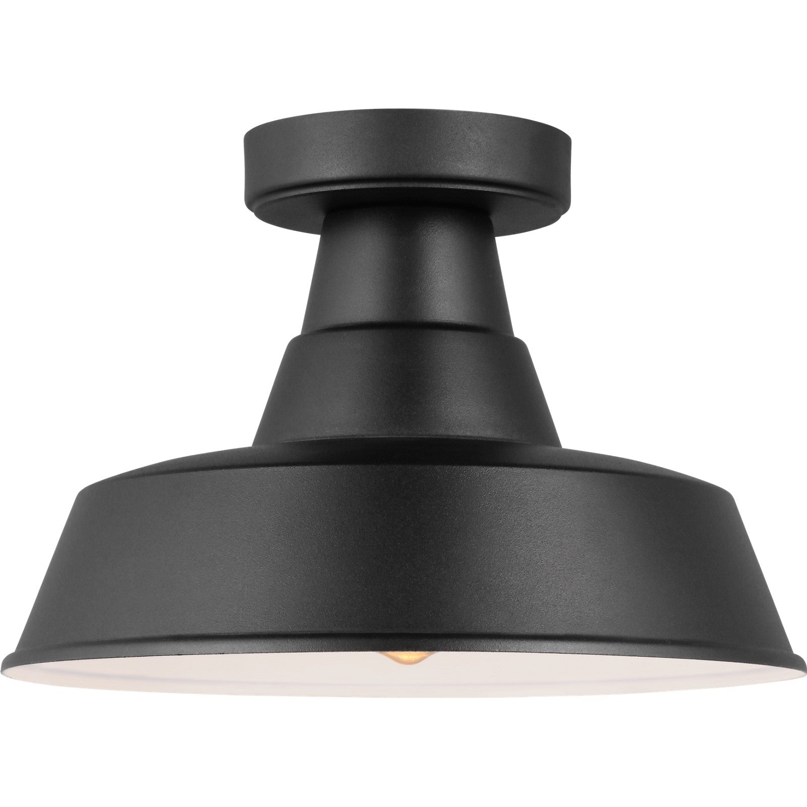 Barn Light One Light Outdoor Flush Mount Black - Visual Comfort Outdoor Lighting