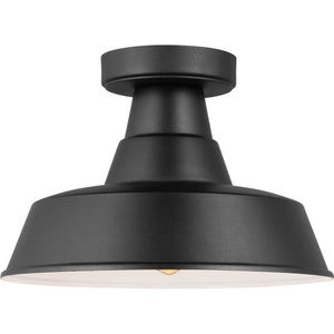 Barn Light One Light Outdoor Flush Mount Black - Visual Comfort Outdoor Lighting