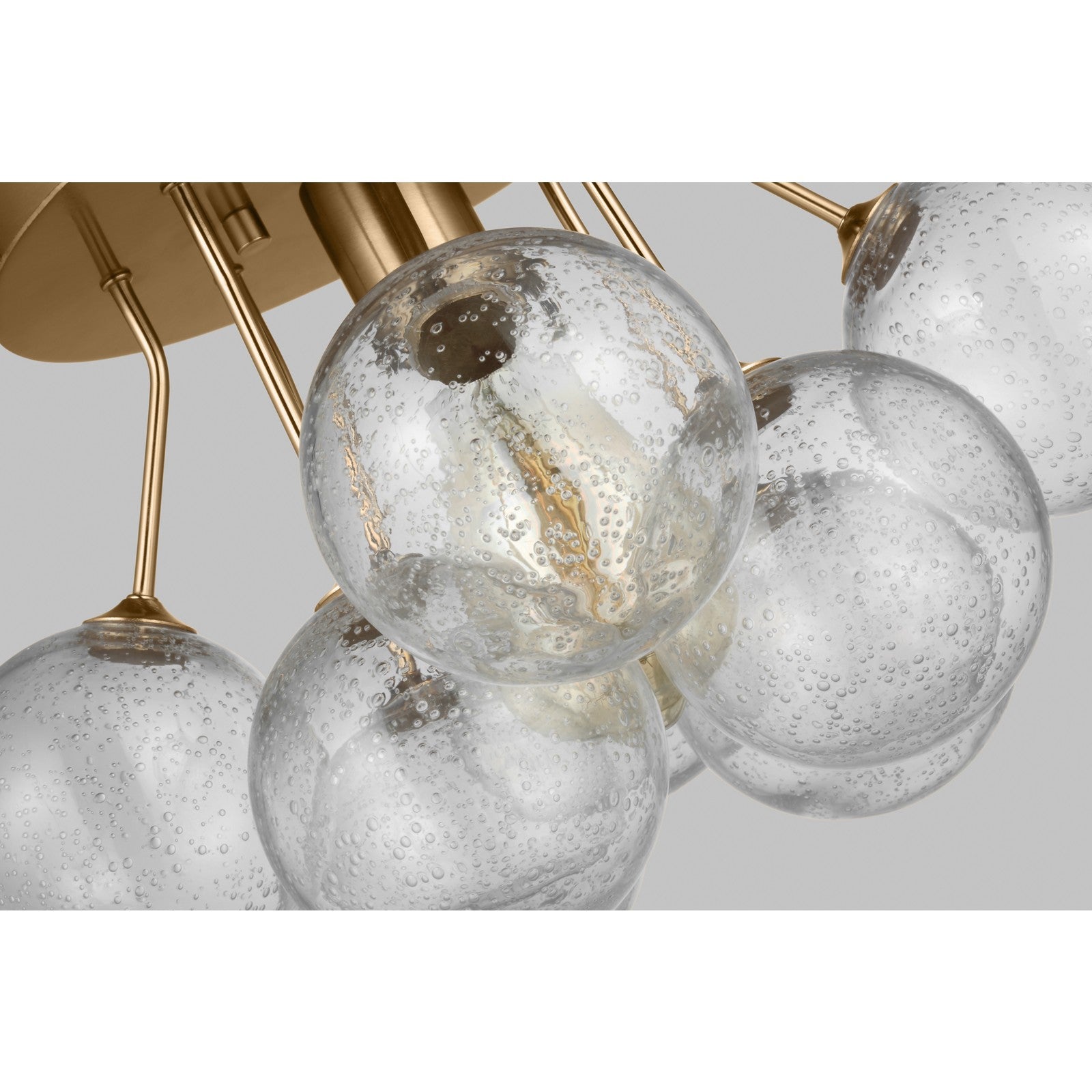 Bronzeville One Light Semi-Flush Mount in Satin Brass - Visual Comfort Ceiling Lights