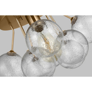 Bronzeville One Light Semi-Flush Mount in Satin Brass - Visual Comfort Ceiling Lights