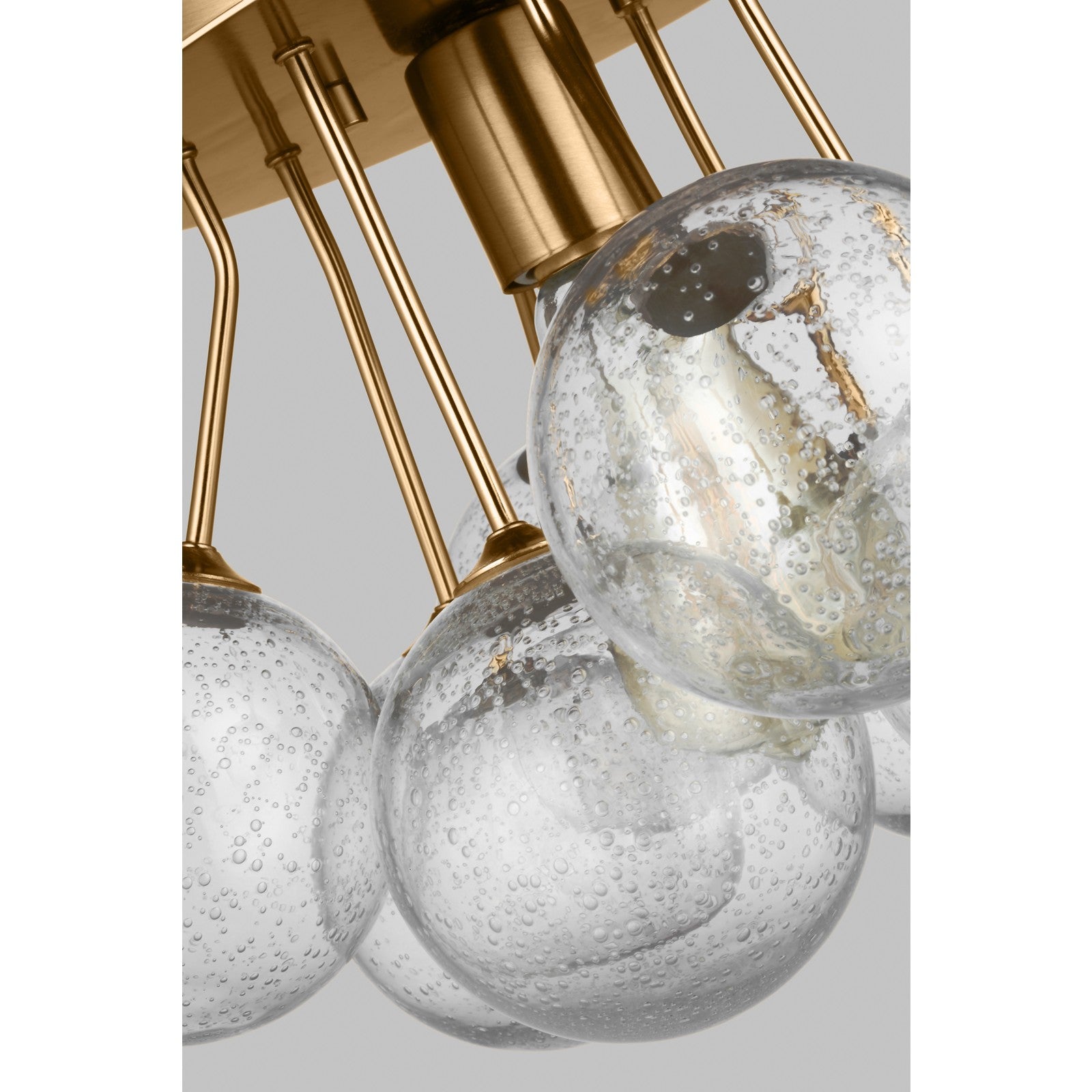Bronzeville One Light Semi-Flush Mount in Satin Brass - Visual Comfort Ceiling Lights