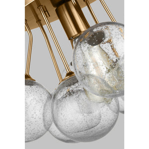 Bronzeville One Light Semi-Flush Mount in Satin Brass - Visual Comfort Ceiling Lights