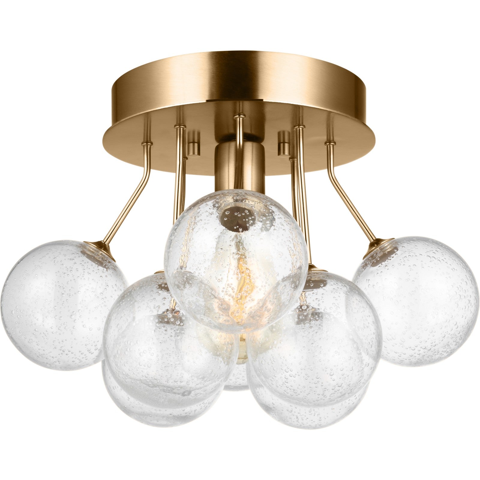 Bronzeville One Light Semi-Flush Mount in Satin Brass - Visual Comfort Ceiling Lights