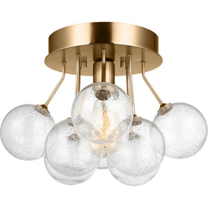 Bronzeville One Light Semi-Flush Mount in Satin Brass - Visual Comfort Ceiling Lights