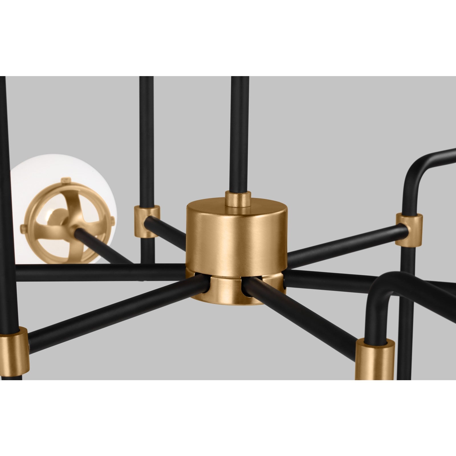 Cafe Twelve Light Large Chandelier Satin Brass - Visual Comfort Ceiling Lights