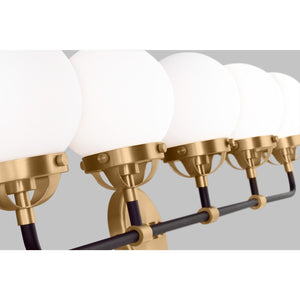 Cafe Five Light Wall / Bath Satin Brass - Visual Comfort Wall Lights