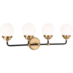 Cafe Four Light Wall / Bath Satin Brass - Visual Comfort Wall Lights