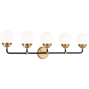 Cafe Five Light Wall / Bath Satin Brass - Visual Comfort Wall Lights