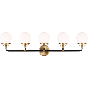 Cafe Five Light Wall / Bath Satin Brass - Visual Comfort Wall Lights