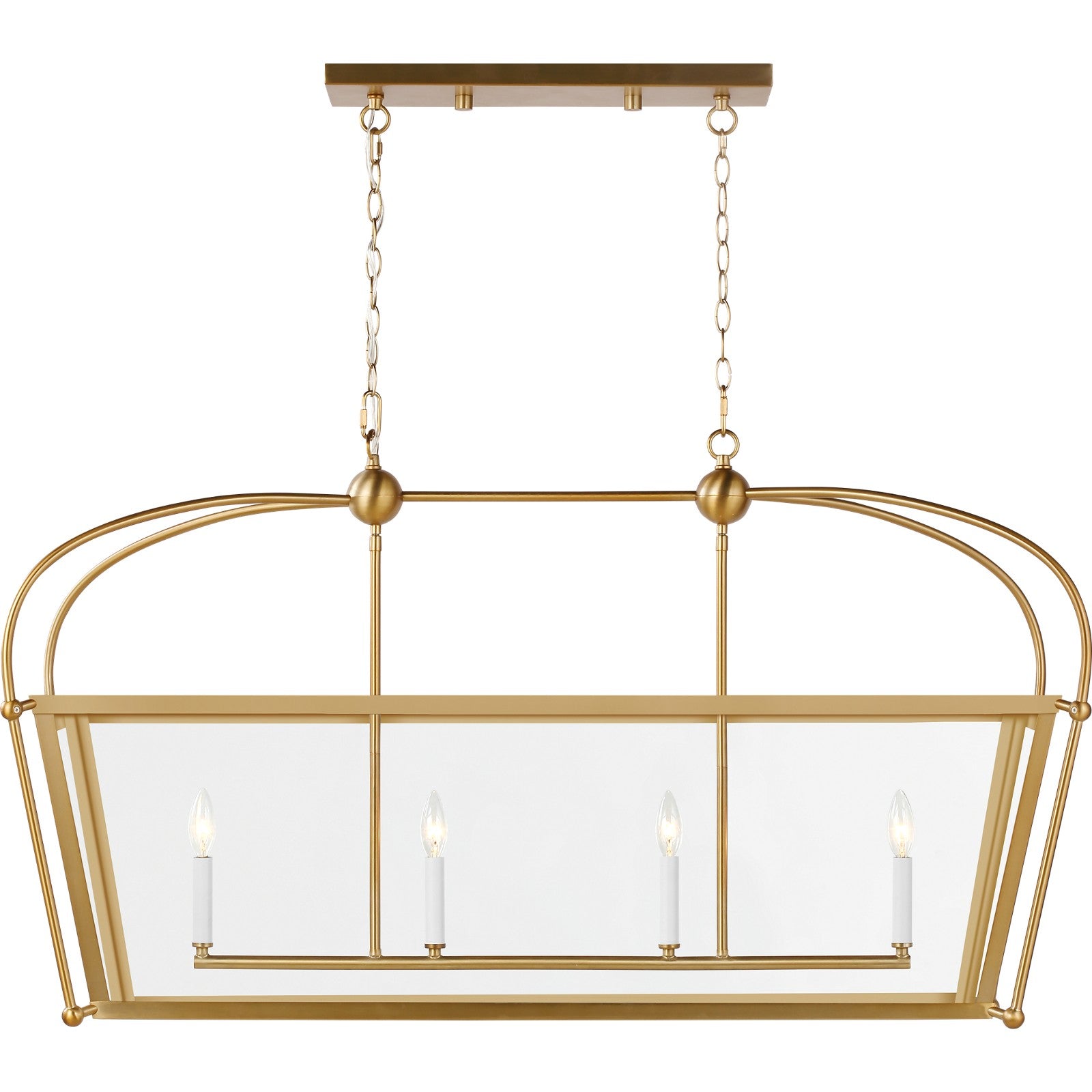 Charleston 46 Linear Lantern in Satin Brass - Visual Comfort Ceiling Lights