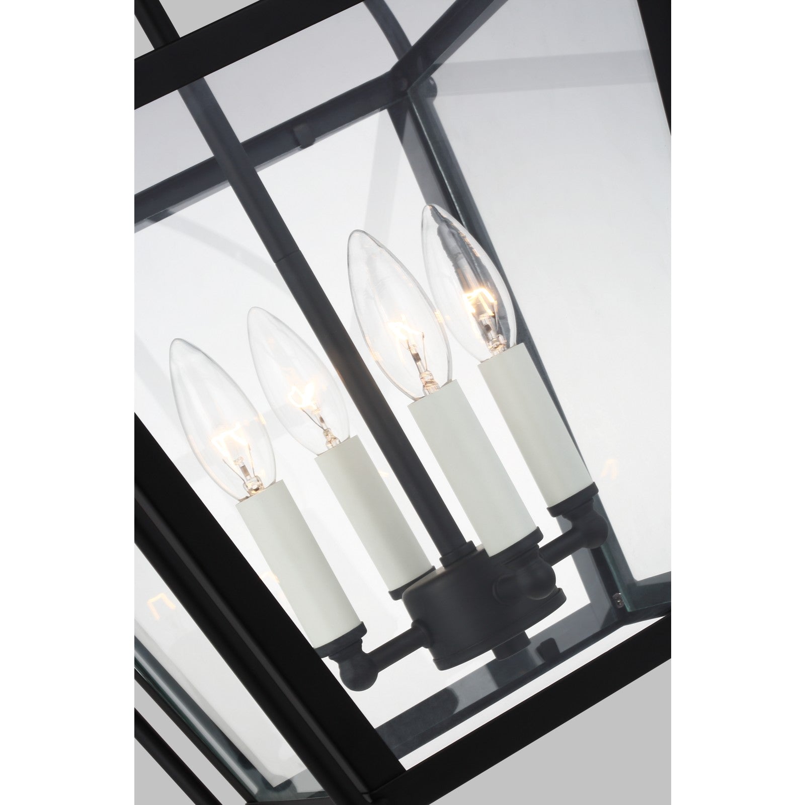 Charleston Small Four Light Lantern Satin Brass - Visual Comfort Ceiling Lights