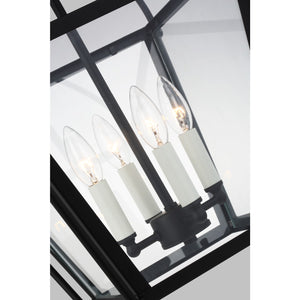 Charleston Small Four Light Lantern Satin Brass - Visual Comfort Ceiling Lights
