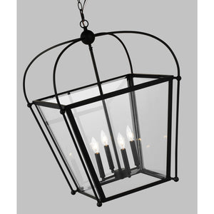 Charleston Medium Four Light Foyer Satin Brass - Visual Comfort Ceiling Lights
