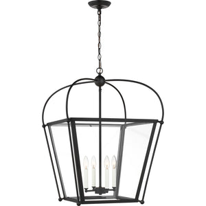 Charleston Medium Four Light Foyer Satin Brass - Visual Comfort Ceiling Lights