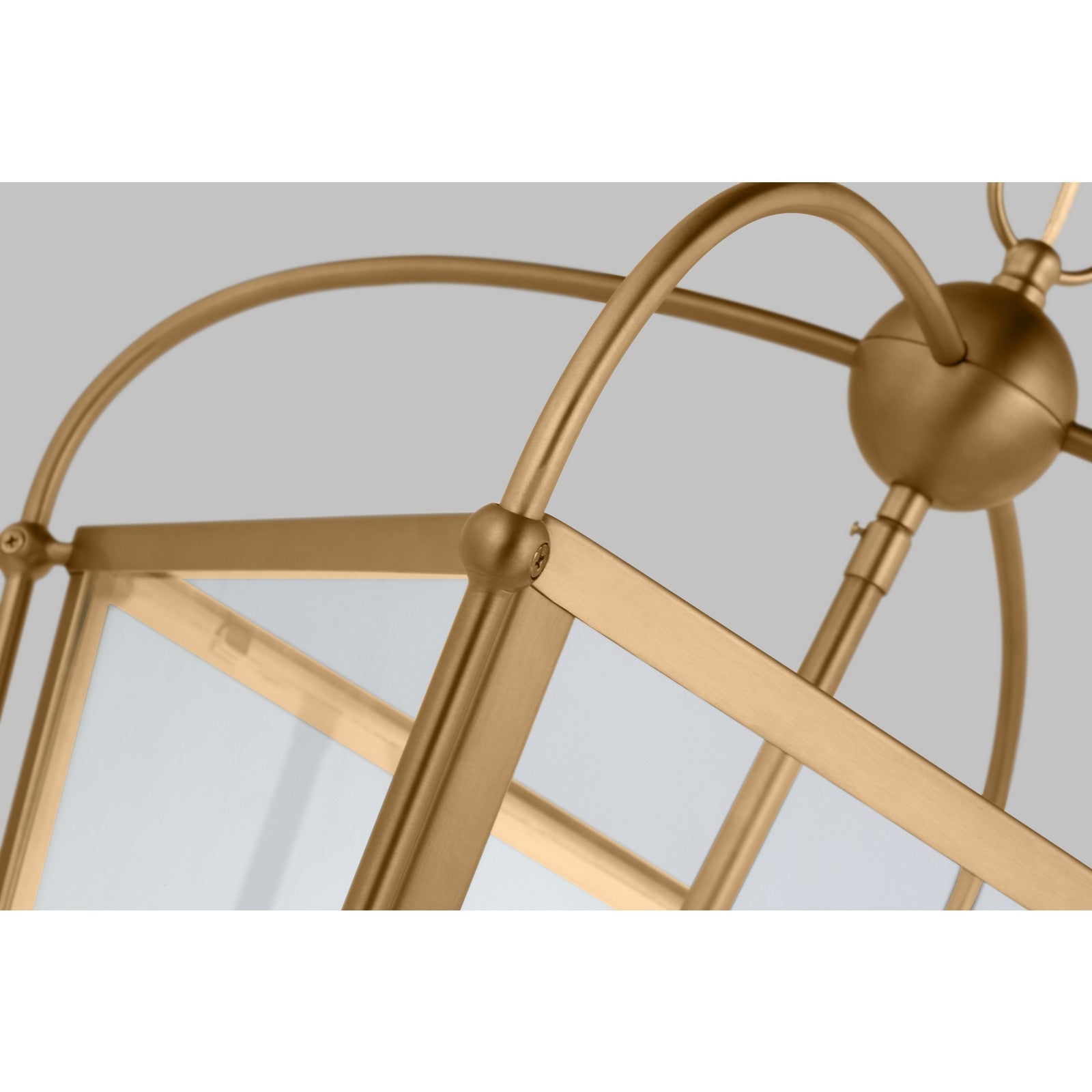 Charleston Small Four Light Lantern Satin Brass - Visual Comfort Ceiling Lights