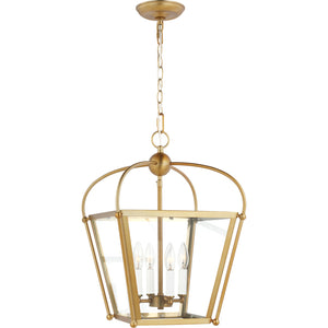Charleston Small Four Light Lantern Satin Brass - Visual Comfort Ceiling Lights