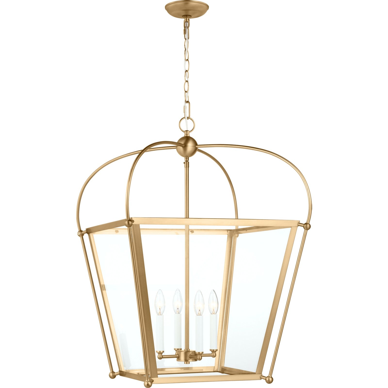 Charleston Medium Four Light Foyer Satin Brass - Visual Comfort Ceiling Lights