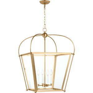 Charleston Medium Four Light Foyer Satin Brass - Visual Comfort Ceiling Lights